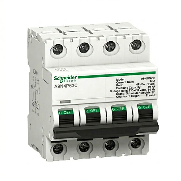 63A, 4P, 10kA, MCB (C Curve)