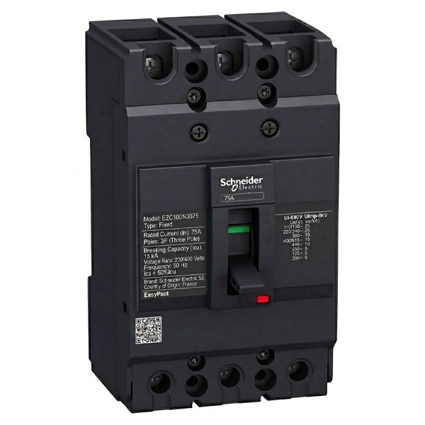 75A, 3P, 15kA, MCCB (Fixed Type Trip Unit)