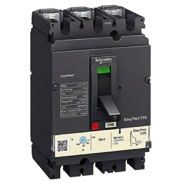 100A, 3P, 25kA, MCCB (Easy Pact CVS-Adjustable)