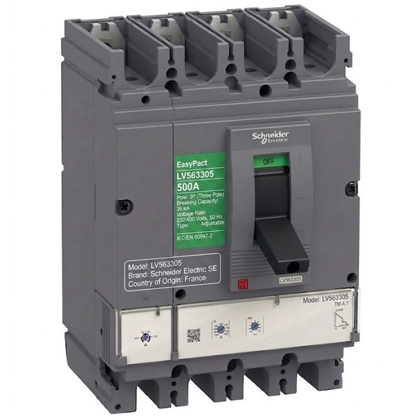 500A, 3P, 25kA, MCCB (Easy Pact CVS-Adjustable)